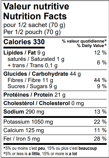 Chili sans limites - 2 portions par sachet